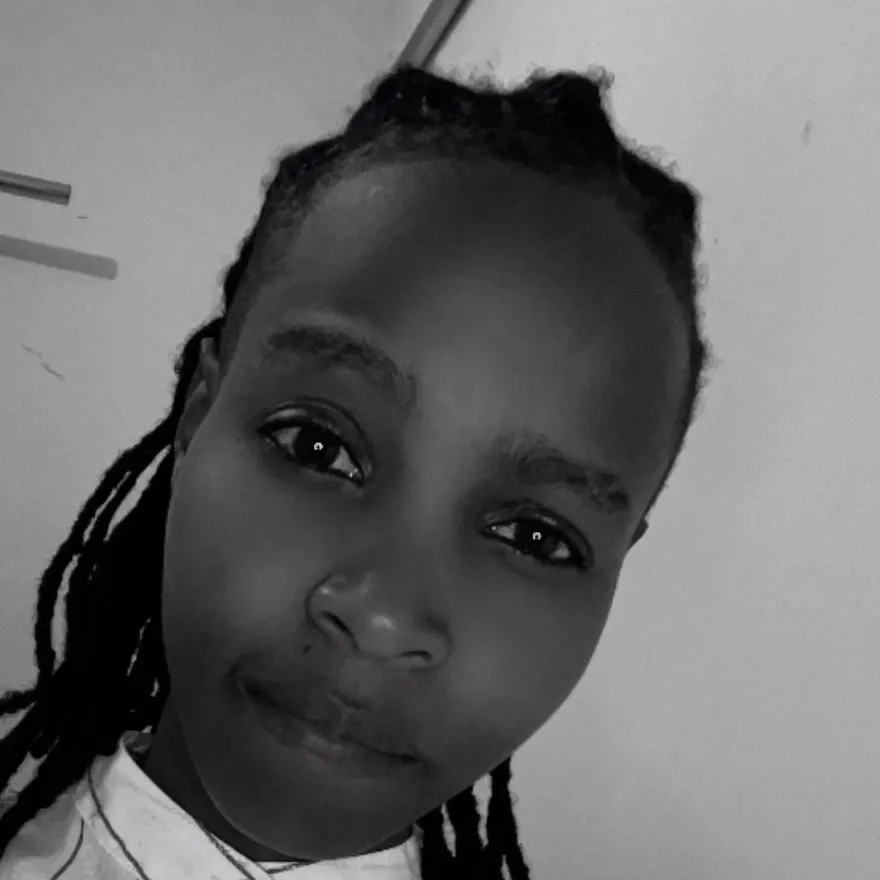 Black-and-white photo of Maureen Muturi